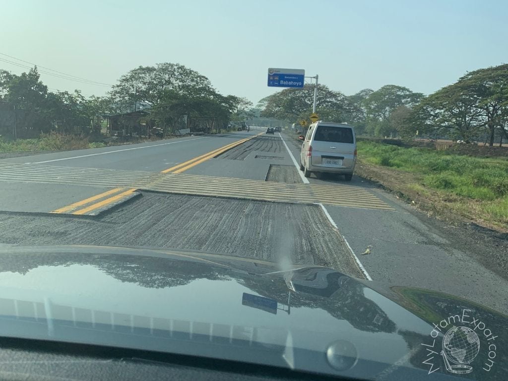 Driving in Ecuador - road coating